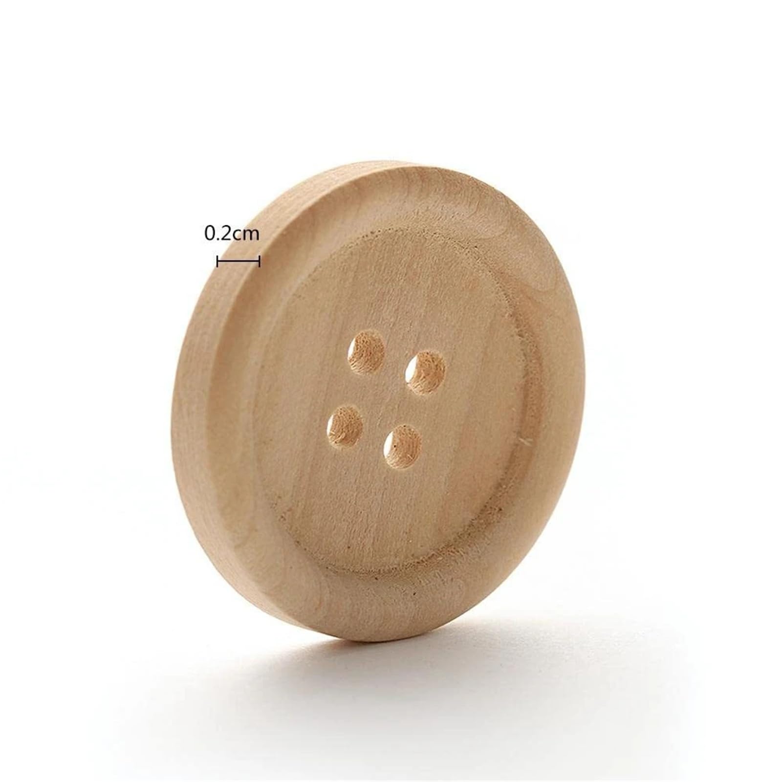 Bottoni in legno rotondi da 500 pezzi in legno naturale for lavori di cucito(15mm)