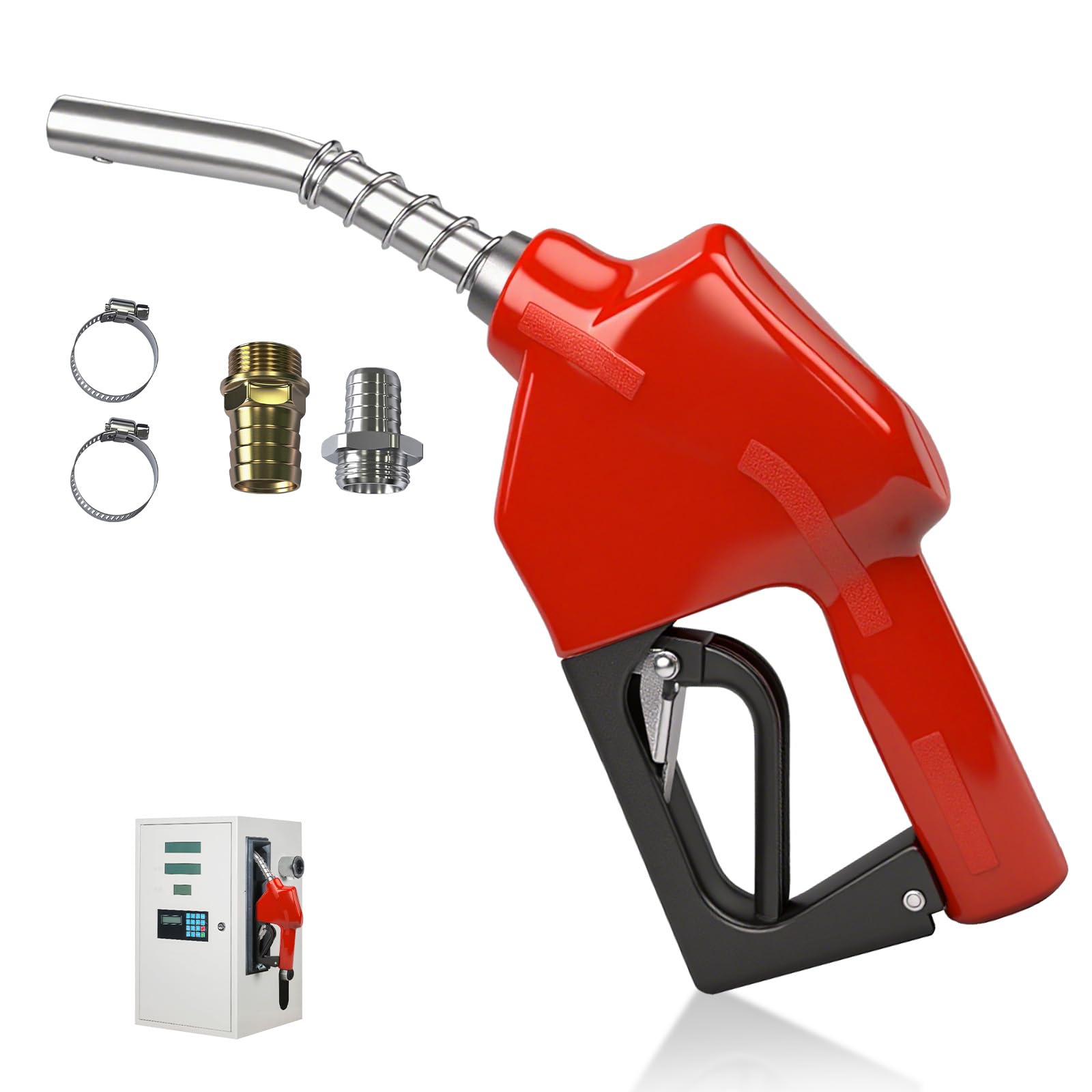 Pistola de Combustible Diesel Automática on Cierre Automático y Conectores de 1 Pulgada y 3/4 Pulgada para Diésel, Gasolina y Queroseno