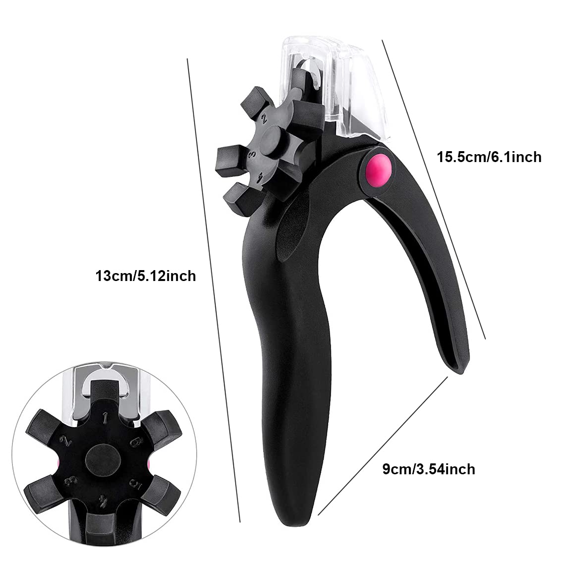 Coupe-Ongles Acrylique en Acier Inoxydable Nail Tips Cutter Gel Faux Ongles Réglable Outils Noir