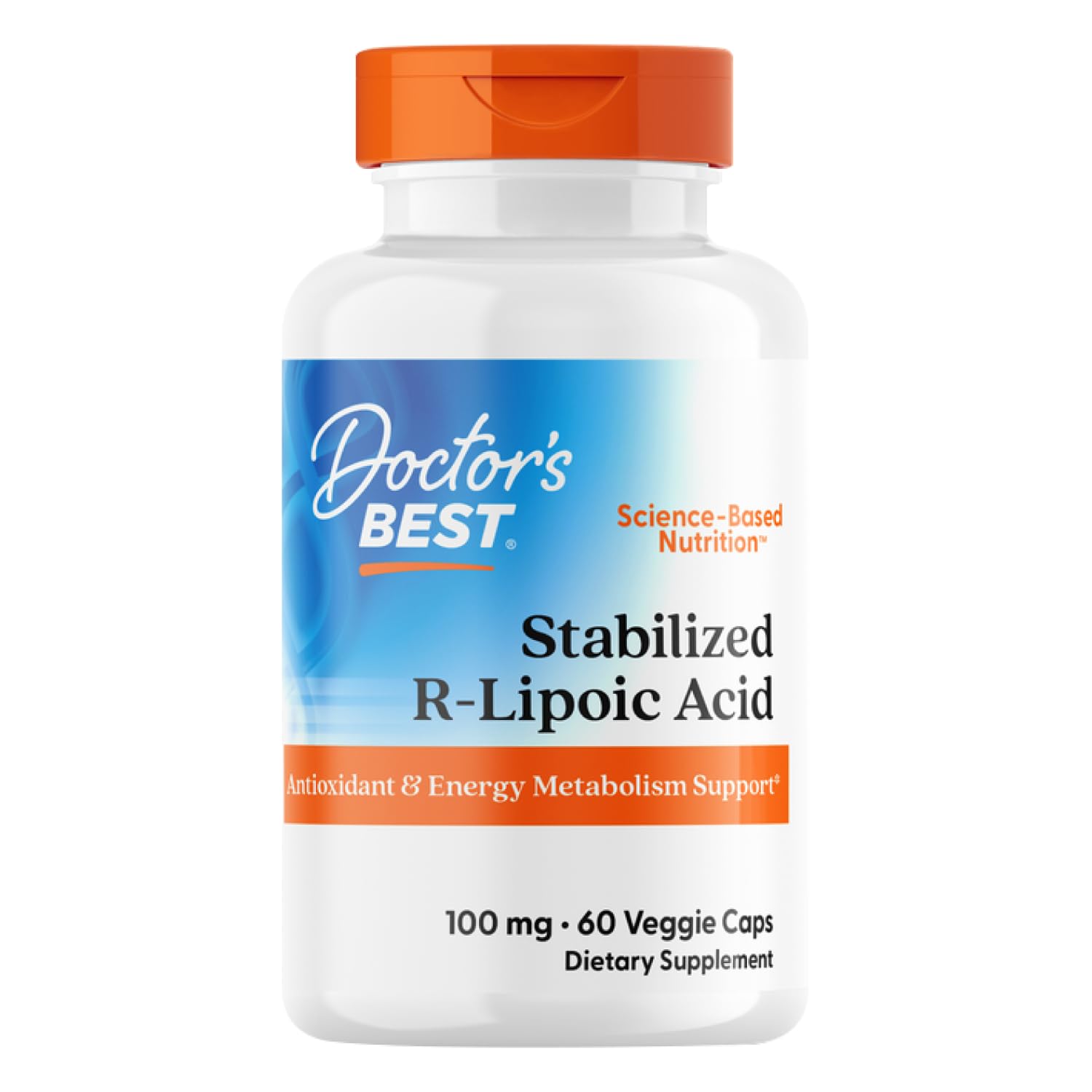 Doctor's BEST Stabilized R-Lipoic Acid Supplement 100 mg, 60 Veg Caps