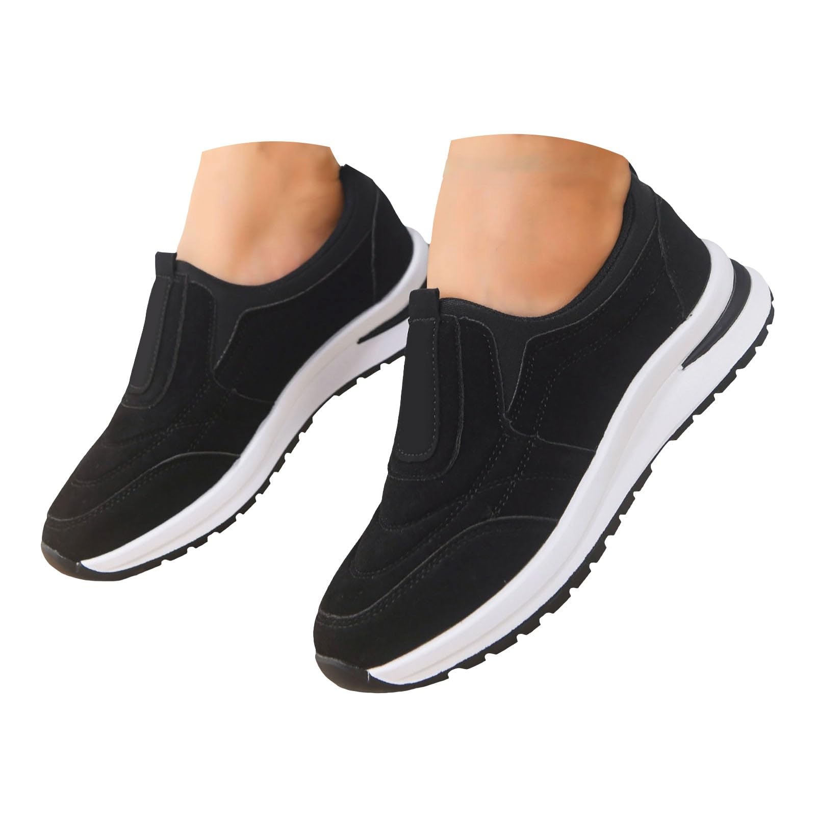 Scarpe da ginnastica da donna slip-on, larghezza H, scarpe ortopediche, comode | Scarpe da corsa con plantare morbido, leggere, senza lacci, sportive, per il tempo libero, per tutti i giorni