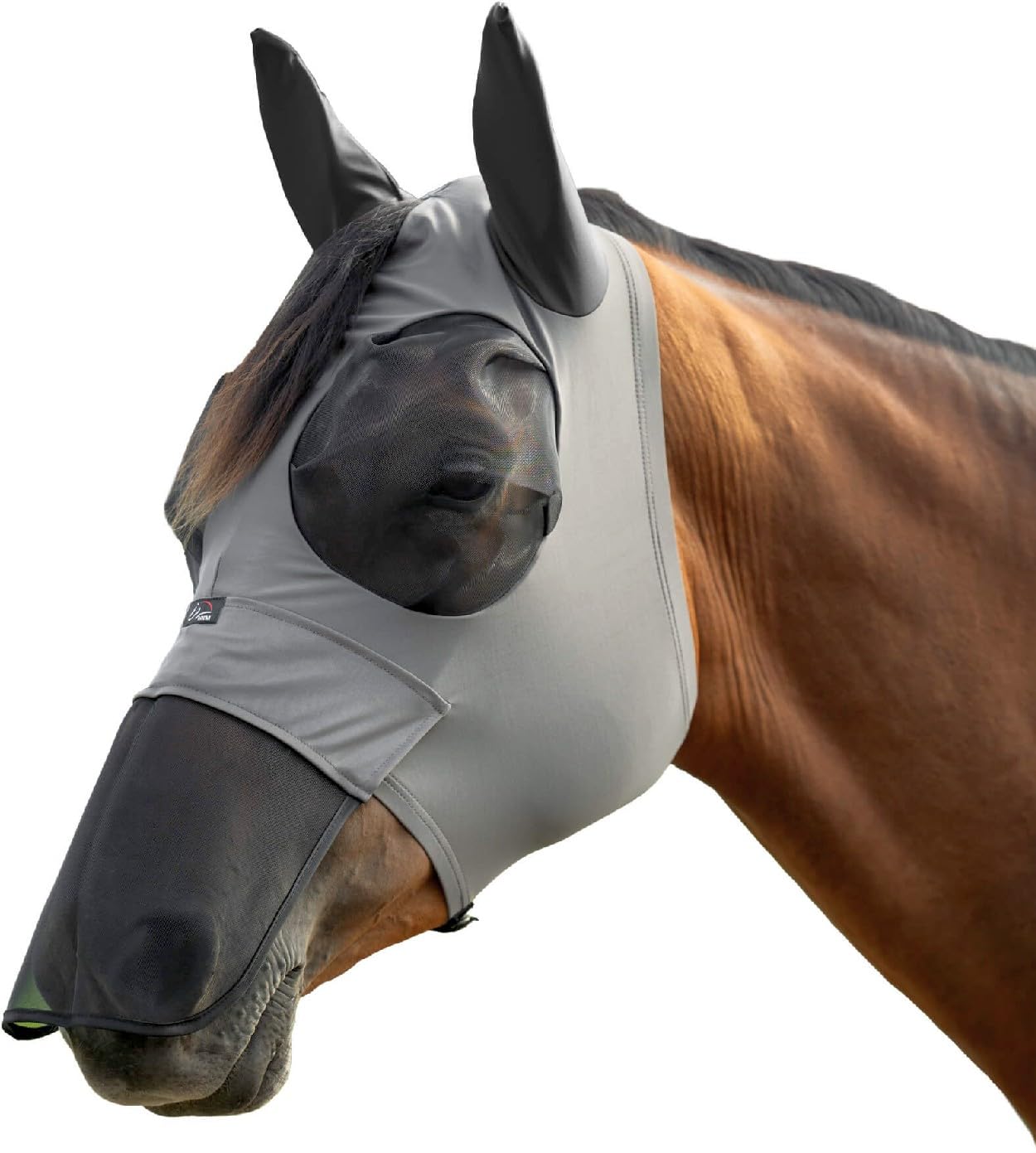HKM Elastic Anti fly mask with nose protection Mud Grey XXS