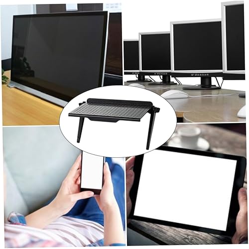 Miniatura 8 de TV Top Shelf Adjustable Screen Top Storage Bracket Plastic Computer Holder 12x4x1inch 2PCS