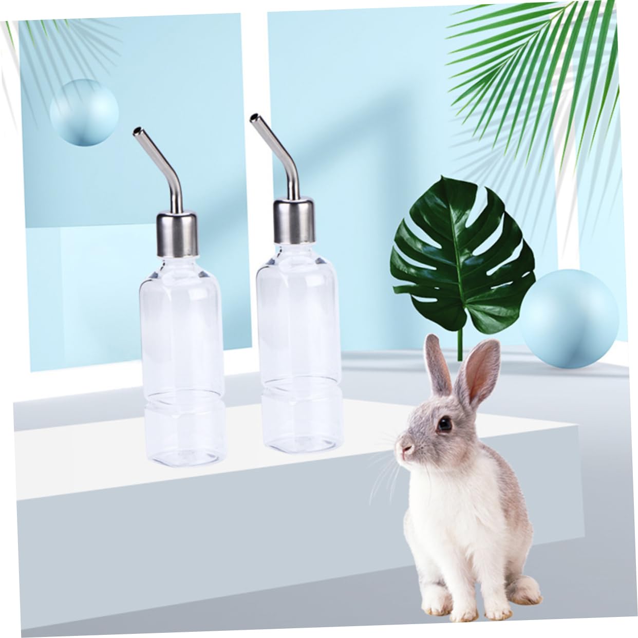 Beaupretty Juego De 3 Botellas De Agua para Hámster Cobaya Y Hurón Fáciles De Instalar Rellenables En Acero Inoxidable (2 Unidades X 3)