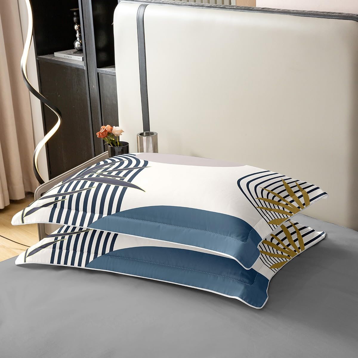 Homewish Bawełniana poszewka na kołdrę z połowy wieku boho super king dla dzieci nastolatków dorosłych, minimalistyczna estetyczna poszewka na kołdrę, abstrakcyjny nowoczesny zestaw pościeli