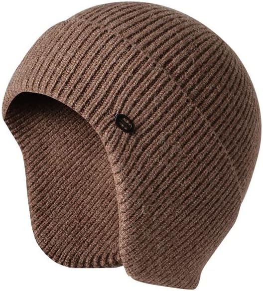 VIDI Men's Outdoor Knitted Hat Winter Earmuff Cap Warm Skullies Beanies Unisex Ear Protection Windproof Earflaps Bonnet Hats