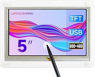 waveshare 5inch Resistive Touch Screen LCD (B) with Bicolor Case 800×480 HDMI Display Compatible with Raspberry Pi 4B/3B+/3A+/3B/2B/1B+/1A+/Zero 2 W/Zero W/Zero Use as Computer Monitor