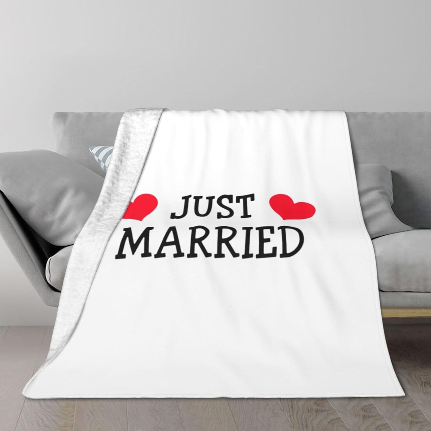 Just Married Blanket Couch Blanket Super Soft Warm Blanket