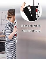 Vista 3 de Juego de 2 fundas para manijas de puerta de refrigerador rojo y negro para lavavajillas, microondas, horno, nevera, estufa, electrodomésticos