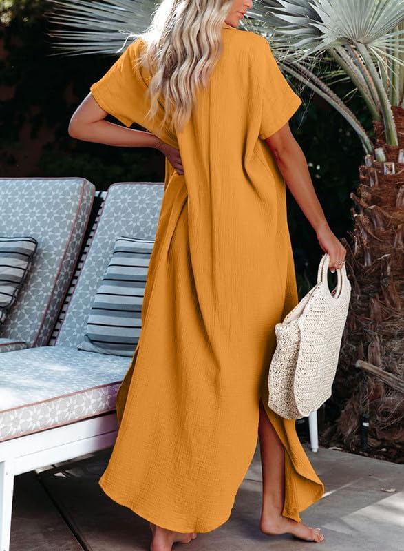 Image of Dokotoo Womens Long Cardigans Swimsuit Cover Ups Summer Beach Dress