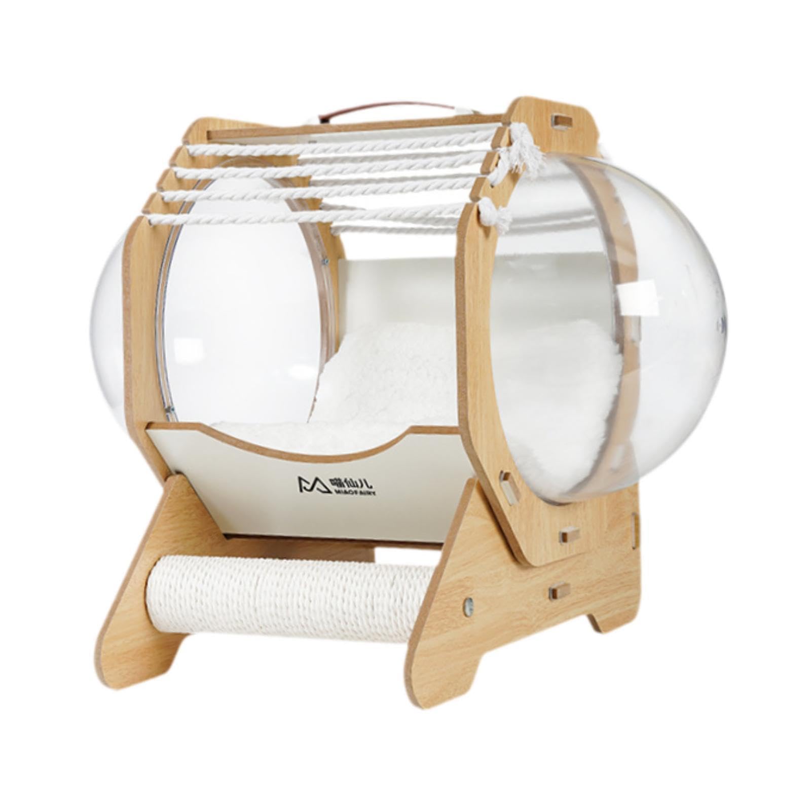 Lit pour chat capsule spatiale hamac pour chaton en bois avec nid amovible