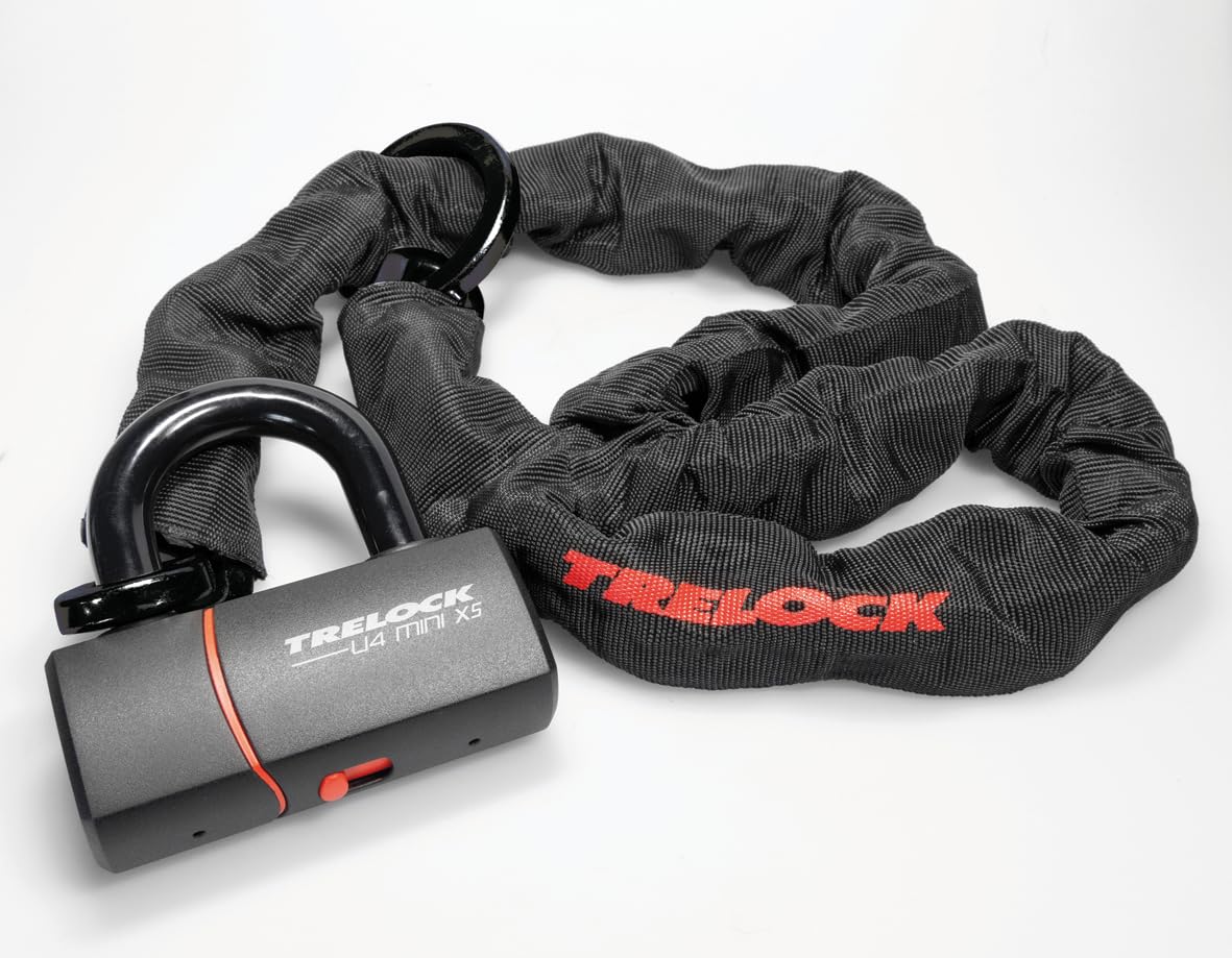 TRELOCK LC 680 Kettenschloss mit U-Lock – Länge 110 cm – Sicherheitslevel 18 – Hohe Sicherheit