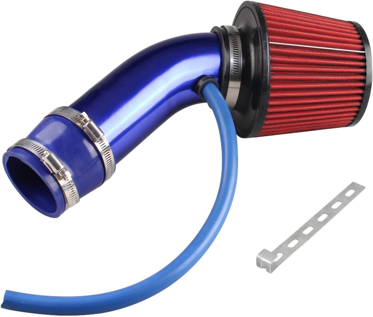 Cold Air Intake Pipe, 76mm 3 Inch Universal Performance Car Cold Air Intake Turbo Filter Aluminum Automotive Air Filter Induction Flow Hose Pipe Kit (Blue)