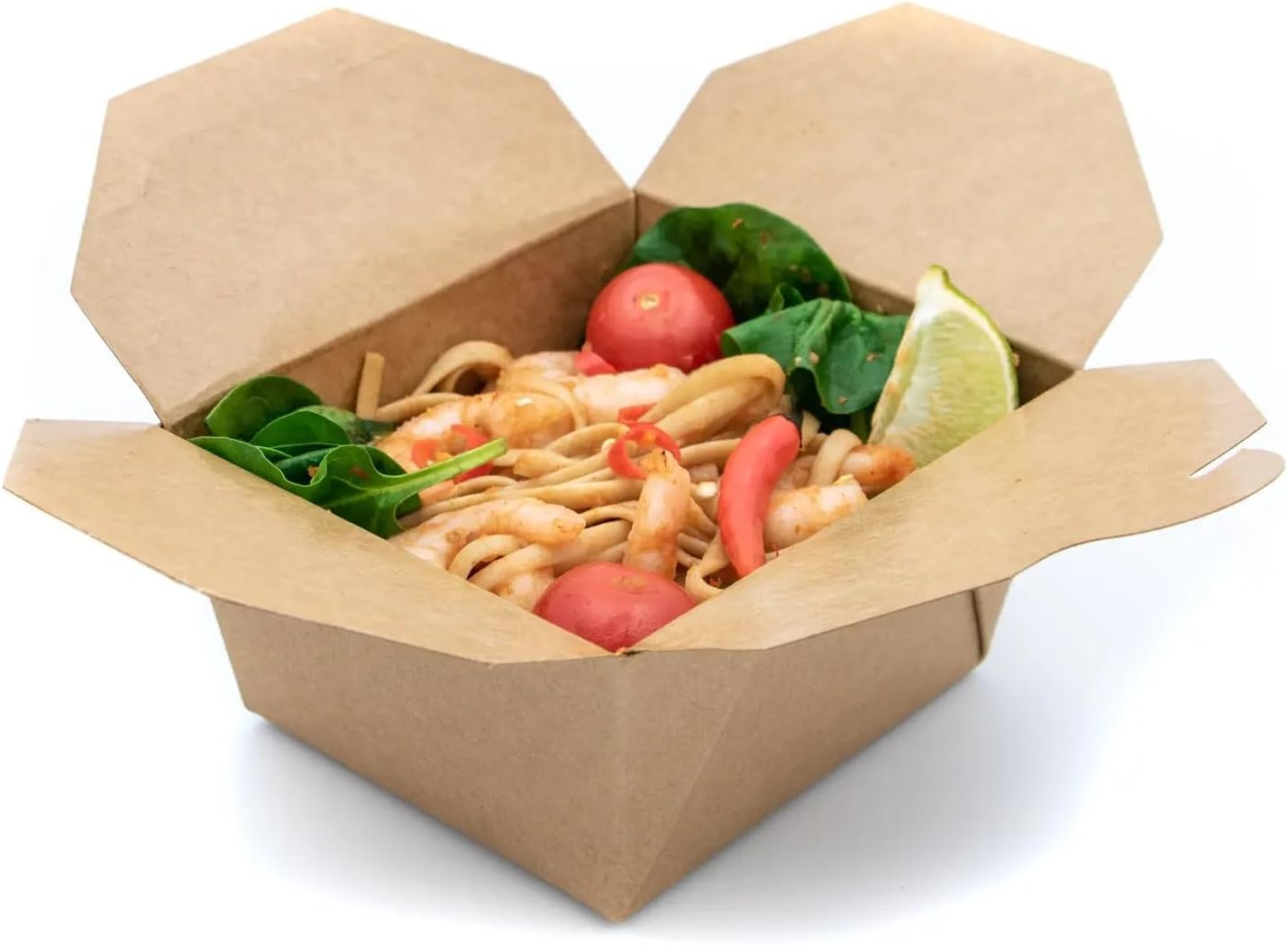 M7 Packaging Food Takeaway Boxes Disposable Kraft Boxes 50 Pack Rectangular Recyclable Bulk Meal Fast Food Box To Go Lunch Leftover (115 x 95 x 65mm, 50 Pack)