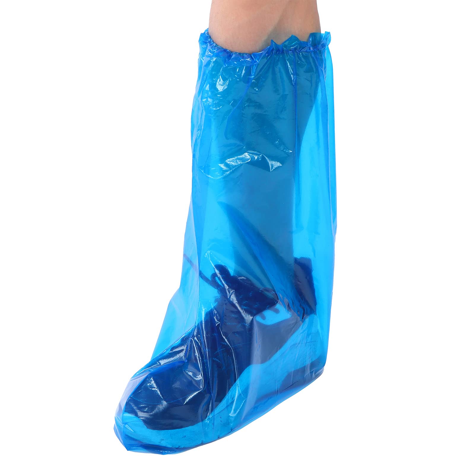 Cryfokt Copriscarpe Monouso Pieghevoli, Coperture Antiscivolo con Apertura Ampia, per Uso Interno e Protezione Pavimenti | Copriscarpe alti con elastico, spessi e usa e getta, per pioggia, e fattoria