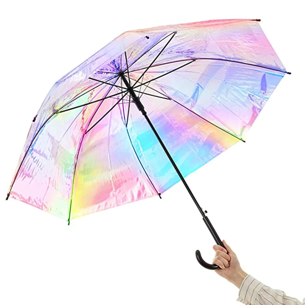☆未使用レベル☆RAINBOW☆AURORA☆4CD☆ オーロラ傘 光る傘 カラフル傘 太陽光傘空 雨傘 太陽傘 雨用