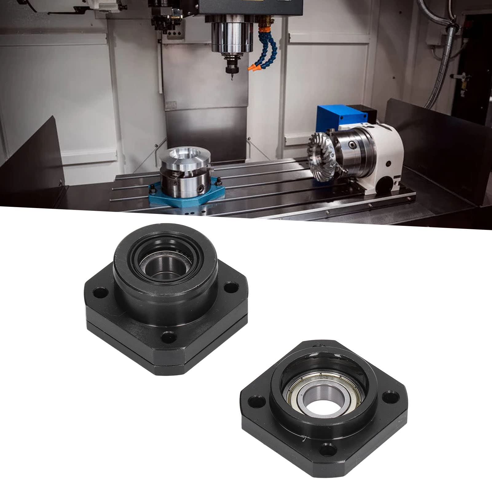 Screw End Support FK15 FF15 Bearing Block Set Kit, C7 Grade Conversion, Accuracy 0.05mm, Installation, Durably Carbon Steel Material, For SFU2005 SFU2010 Screw