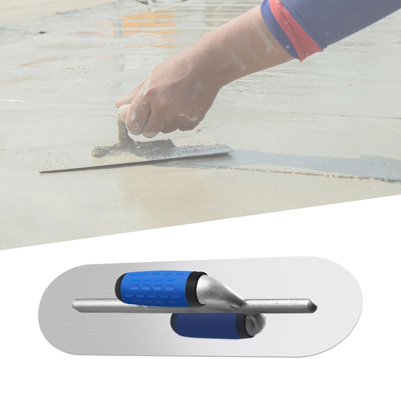 perfk Piscina de acabado de la llana, profesional, eficiencia, cómoda ergonomía de acero inoxidable para cemento de tablero de yeso, 40cmx10cm