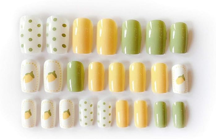 Amazon 24ピース偽ネイルデイジーレモングレープフルーツ小さな花偽爪かわいいマニキュアパッチネイルアートツール 24ピースレモン Sexy Enjoy ビューティー 通販 Amazon 24ピース偽ネイルデイジーレモングレープフルーツ小さな花偽爪かわいいマニキュアパッチネイルアートツール 24ピースレモン Sexy Enjoy ビューティー 通販