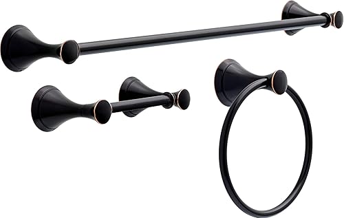 Delta Faucet Carlisle CLL63-OB - Juego de accesorios de baño de 3 piezas, bronce aceitado, accesorios de baño, CLL63-OB