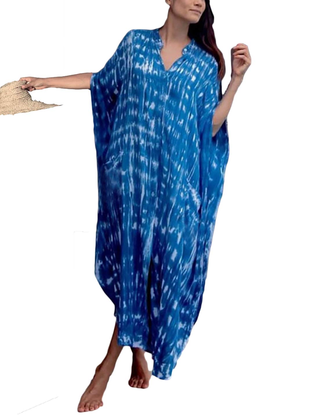 AilunsnikaAILUNSNIKA Womens Plus Size Caftan Swimsuit Cover Up Long Turkish Beach Kaftan Dress