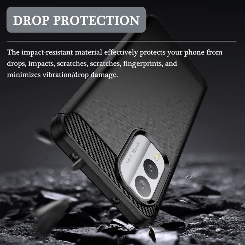 Image of NPRC Hybrid Ultra Slim Protective Case TPU Non-Slip Carbon Fiber Texture Shockproof Case Cover for Nokia X30 5g - Black