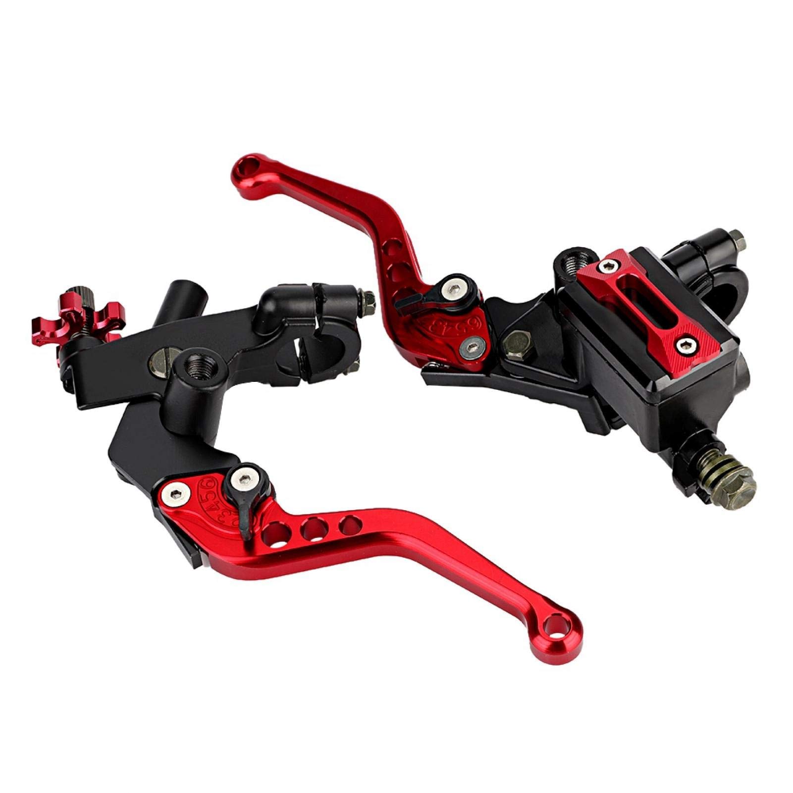 Fydun - Juego de palancas de cilindro maestro de embrague de freno de motocicleta universal de 7/8 "(22 mm), 1 par, cilindro maestro de palanca de freno de motocicleta (rojo)