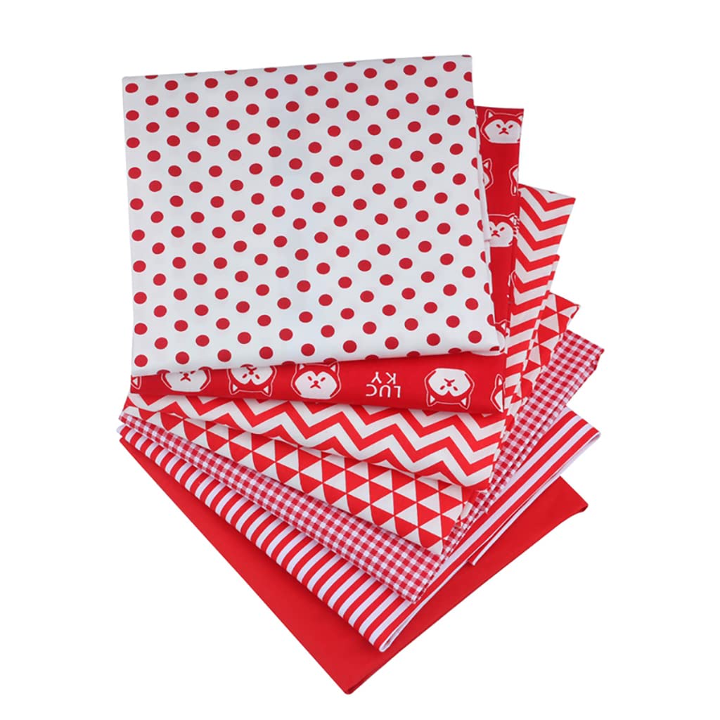 CraftsFabrics Lotto di 7 scampoli di tessuto in 100% cotone stampato (40,6 x 50,8 cm) per trapuntatura, scrapbooking, progetti fai da te, collage
