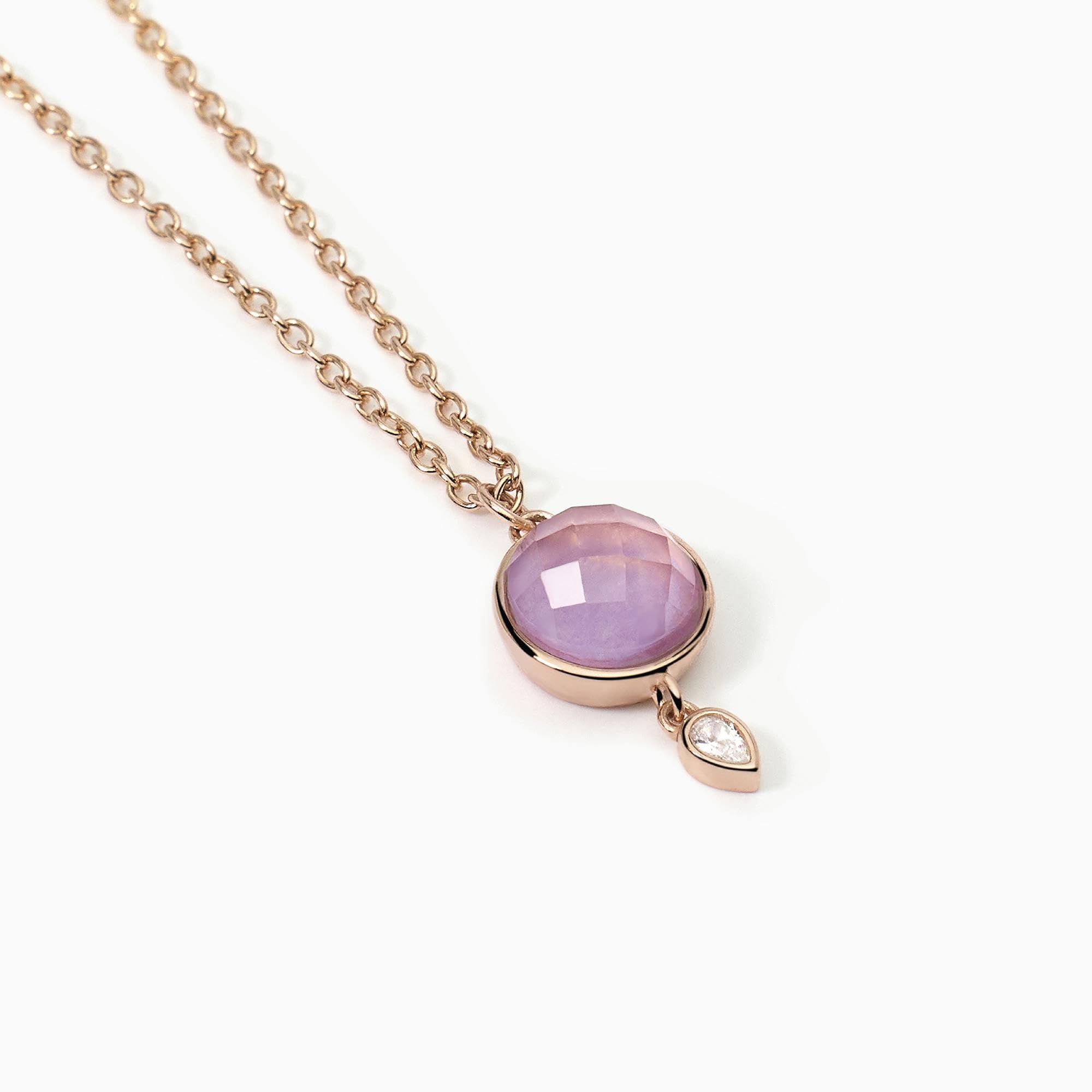 Mabina Gioielli - Collana Donna - Girocollo con giada lavanda e cristallo di rocca - 553536