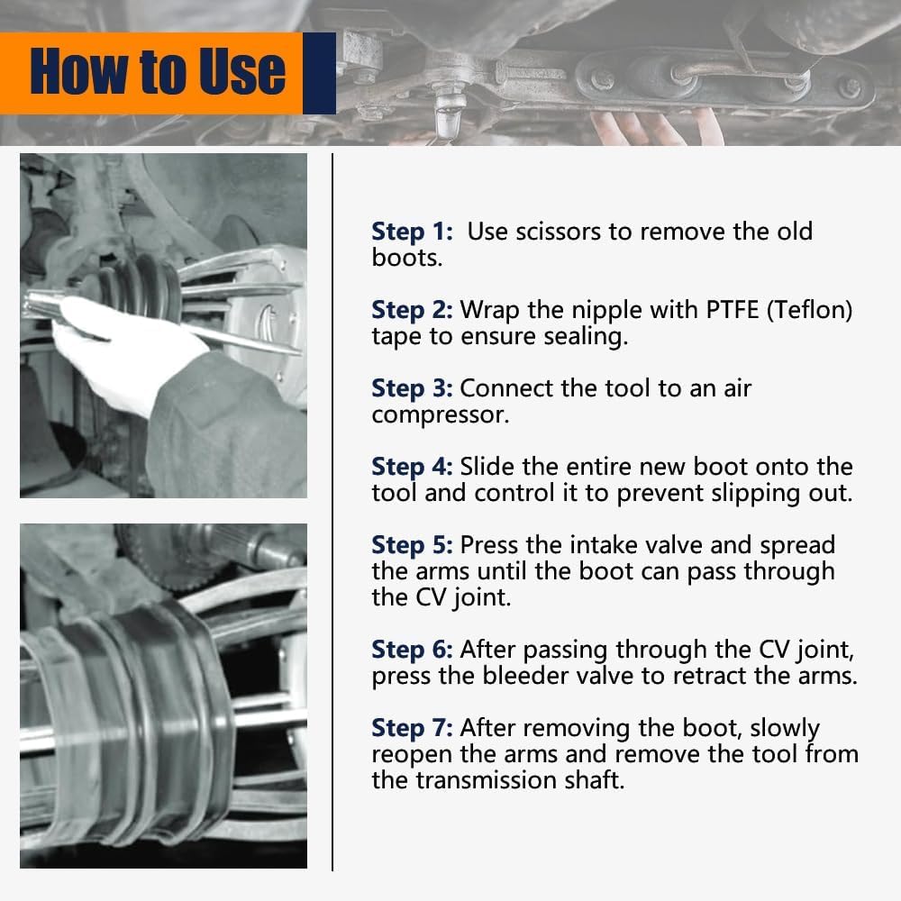 Expandeur Soufflet de Cardan, Pince Pneumatique, Ecarteur Soufflet de Cardan 20-120 mm, Transmission Universel Extenseur de Soufflet CV, pour La Réparation et Le Montage d'essieux Voiture