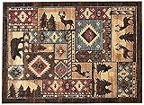 Home Dynamix Buffalo Bear Rustic Area Rug, Brown/Red, 5'2'x7'2', Rectangular