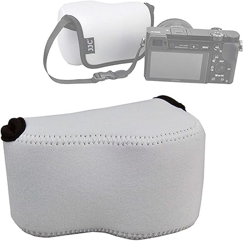 Miniatura 1 de Fotasy JJC - Funda de neopreno ultraligera resistente al agua, color gris, compatible con Sony a6600 a6500 a6400 a6300 a6100 a6000 a5100 + lente