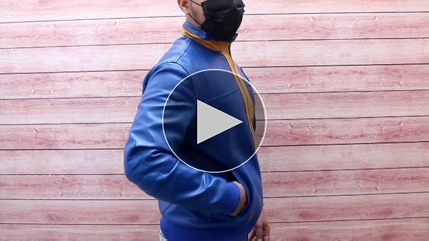 Vault Fall out 76 Jacket - Blue Faux Leather 76 Vault Biker