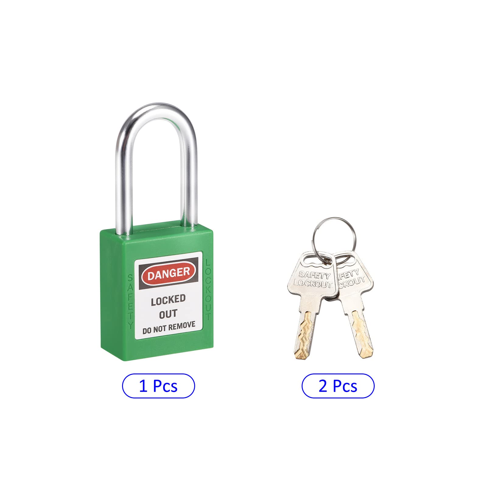 M METERXITY Lockout Tagout Locks - Keyed Different Safety Padlocks, Lightweight and Compact, Apply to Lock Out Tag Out, (38mm, Green) - Image 4
