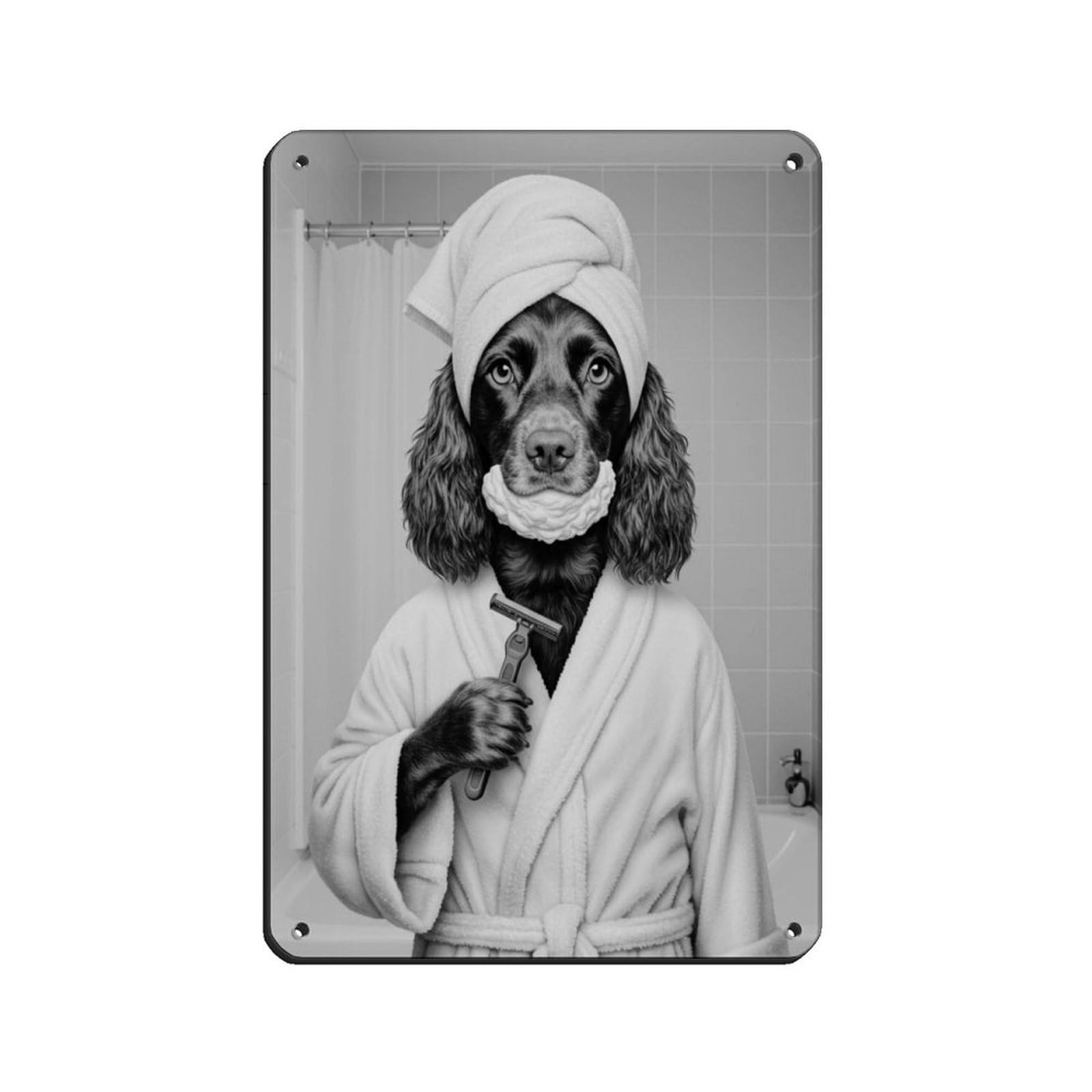 Boykin Spaniel Bathroom Art Retro Poster Metal Tin Sign Chic Art Retro Iron Painting Bar People Cave Cafe Family Garage Poster Wall Decoration 8x12inch(20x30cm)