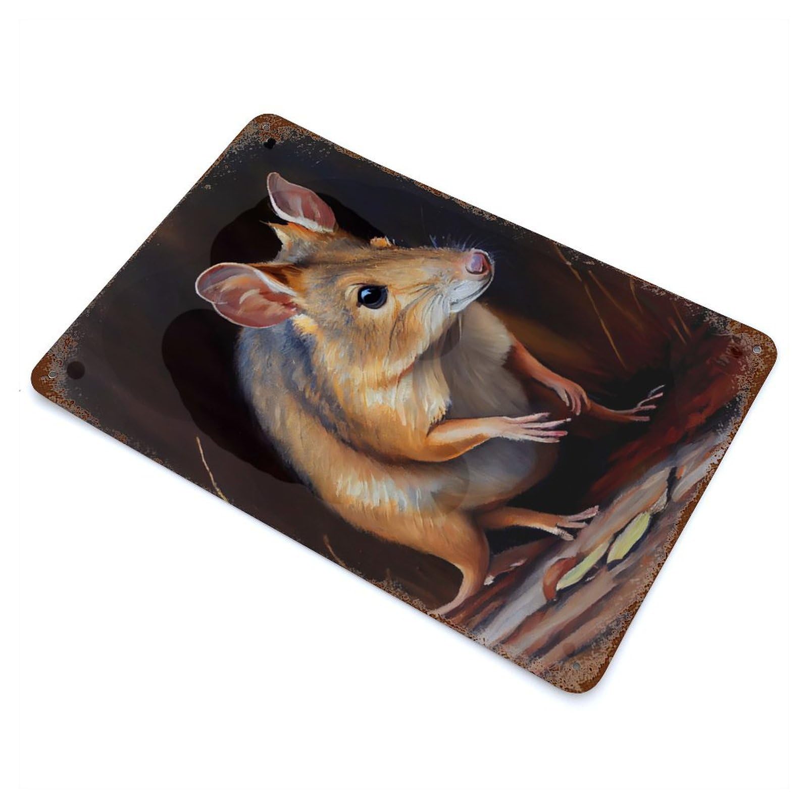 Australian Bandicoot Rust Effect Tin Sign 11.8"x7.9", Industrial Home Decor for Bistro, Counter And Cafe Decor