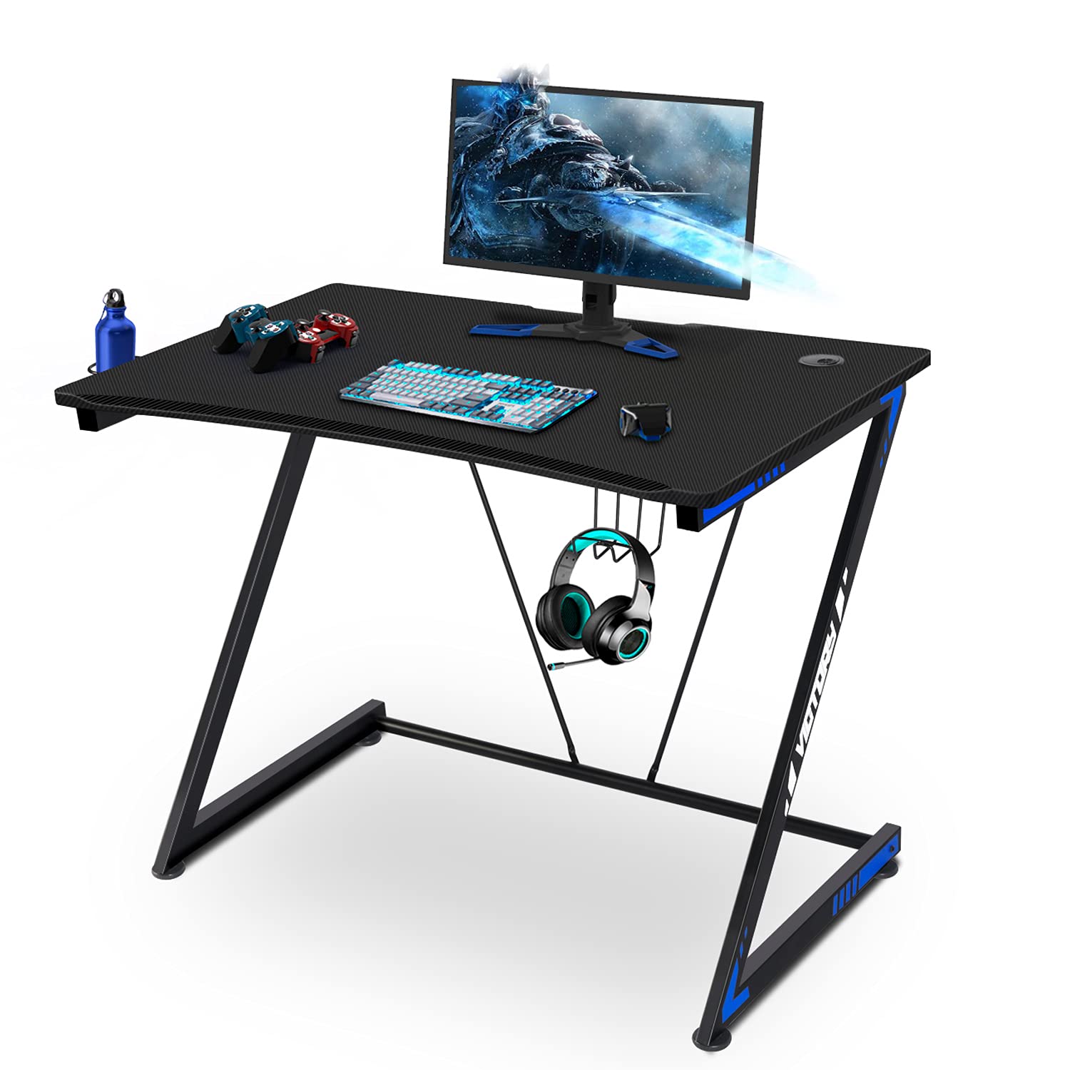 Buy Cirstore Gaming Desk 39 Inch Computer Desk Gaming Table Z Shaped Pc