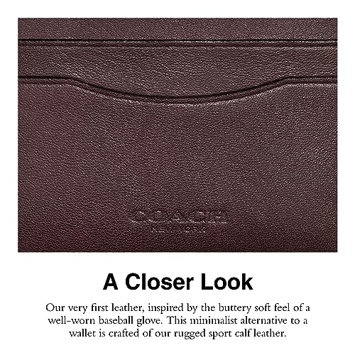 Coach Flat Card Case in Sport Calf, MAHOGANY, One Size4