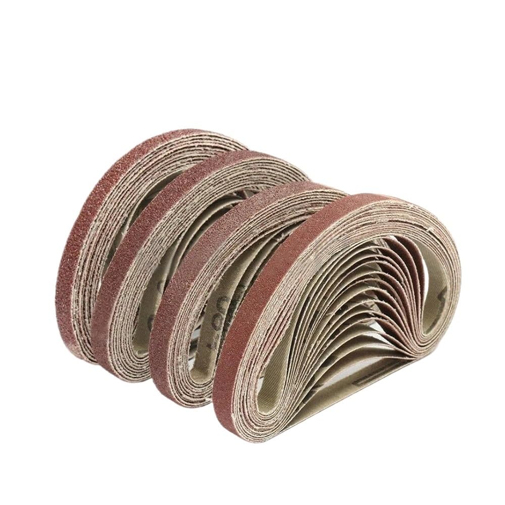 Szlifierka taśmowa, 50 szt. 10 x 330 mm, ziarnistość 60, 80, 120, akcesoria do polerowania drewna, pasy z tlenku glinu(120)