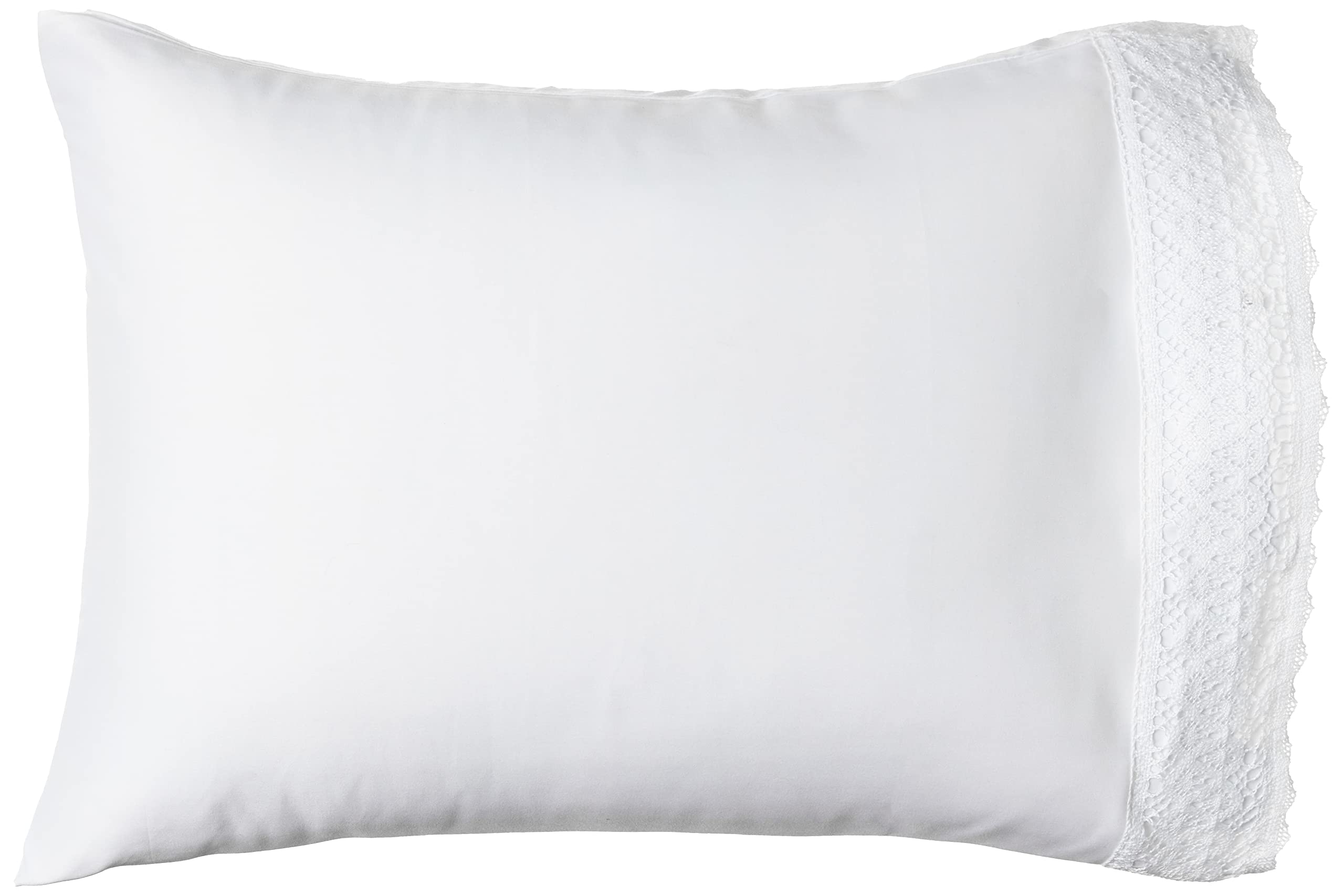 Modern Threads Includes Flat, Fitted Sheet with Deep Pockets, & Pillowcases Set di 3 Lenzuola in Microfibra con Pizzo all'Uncinetto, Colore: Bianco, Piazza, Coppia, 3 unità