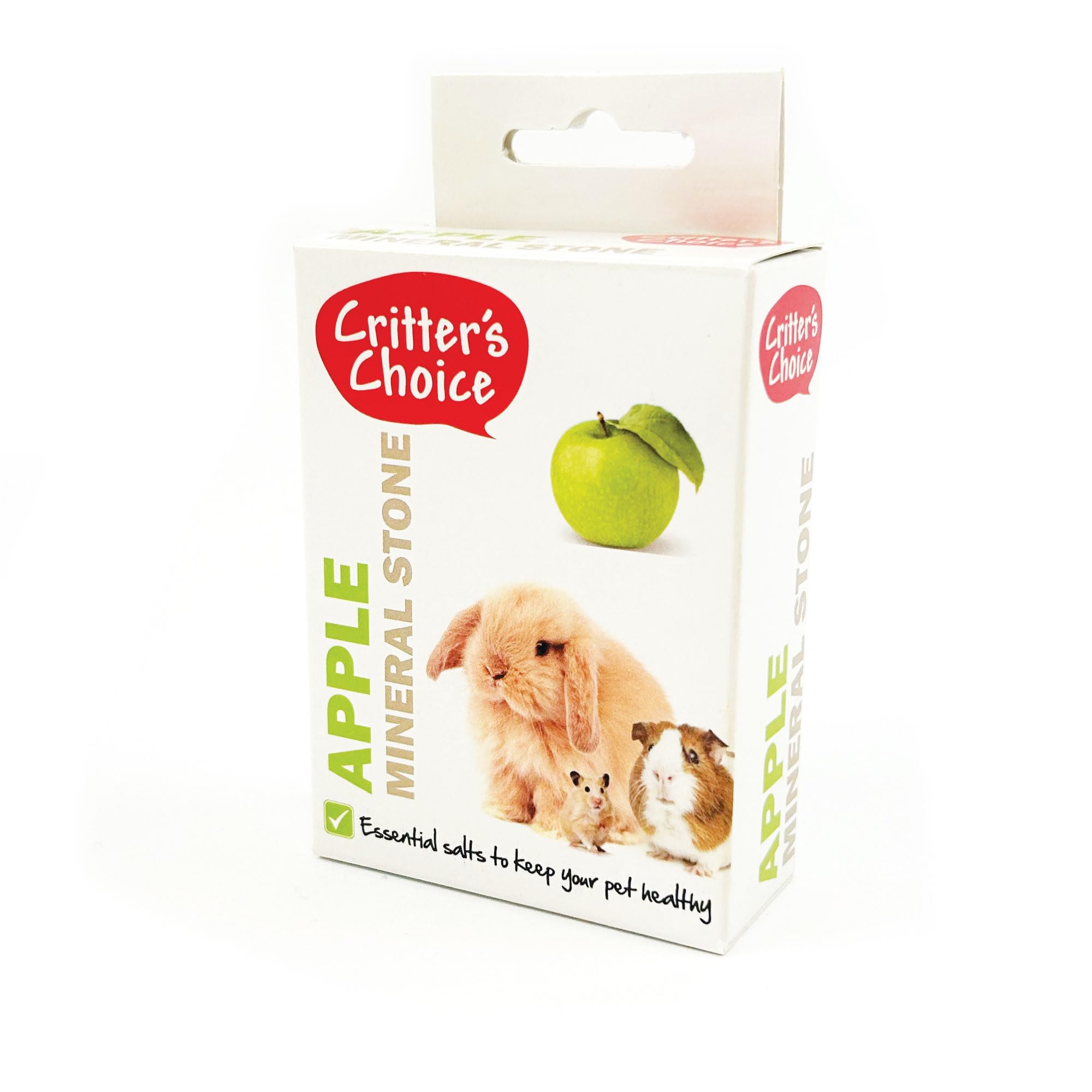 Critters Choice Apple Mineral Stone for Small Animals Nutrient Rich Vitamin Boost Nibbling Treat Natural Safe Healthy for All Life Stages - 40g