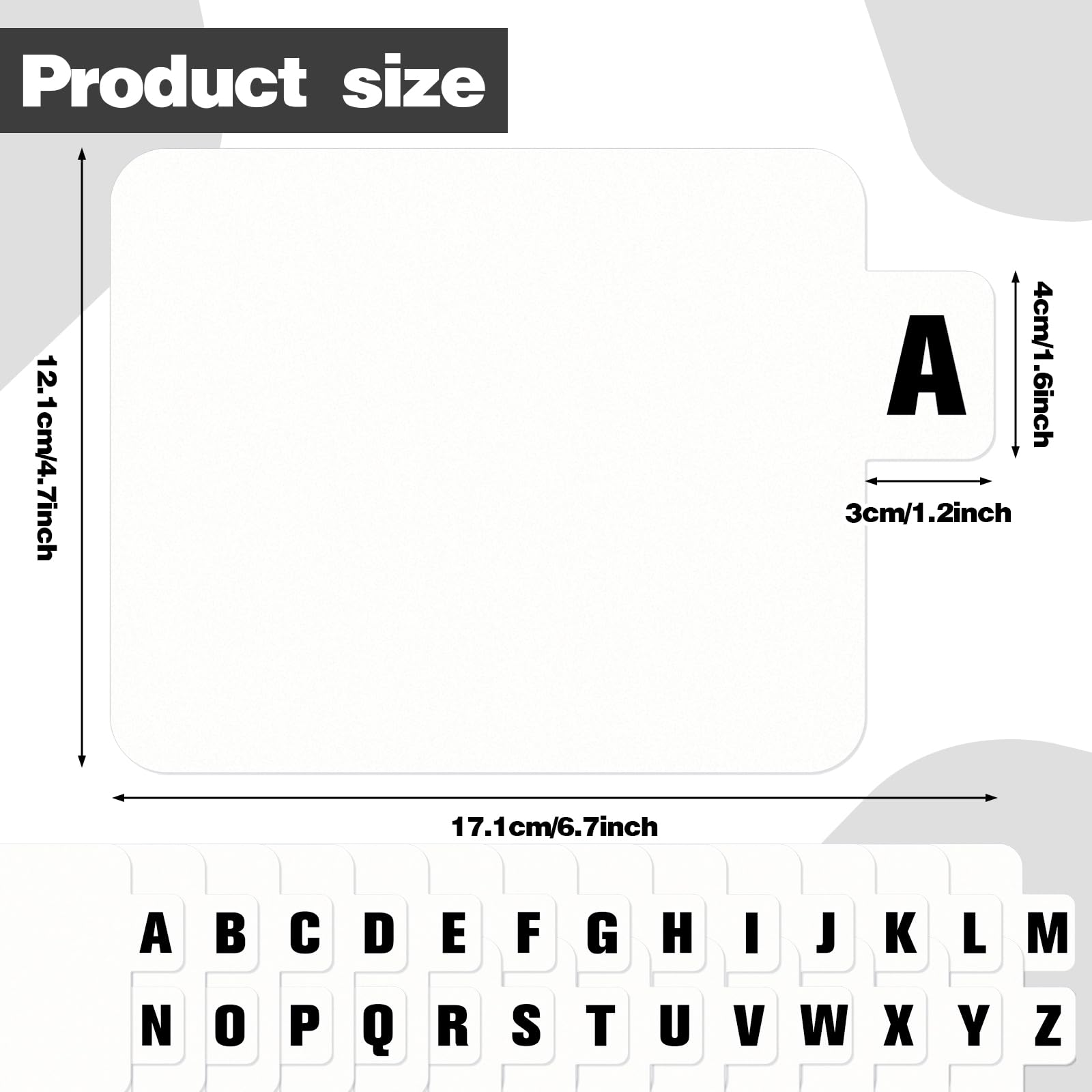 MotiMind 26 divisores de discos de vinilo A-Z DVD CD archivador alfabético divisores con pestañas alfabéticas, soporte para registros, tarjeta de índice para archivos, álbumes (blanco)