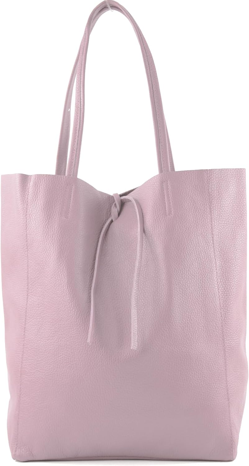 modamoda de - T163 - Ital. Large shopper bag with leather inner pocket