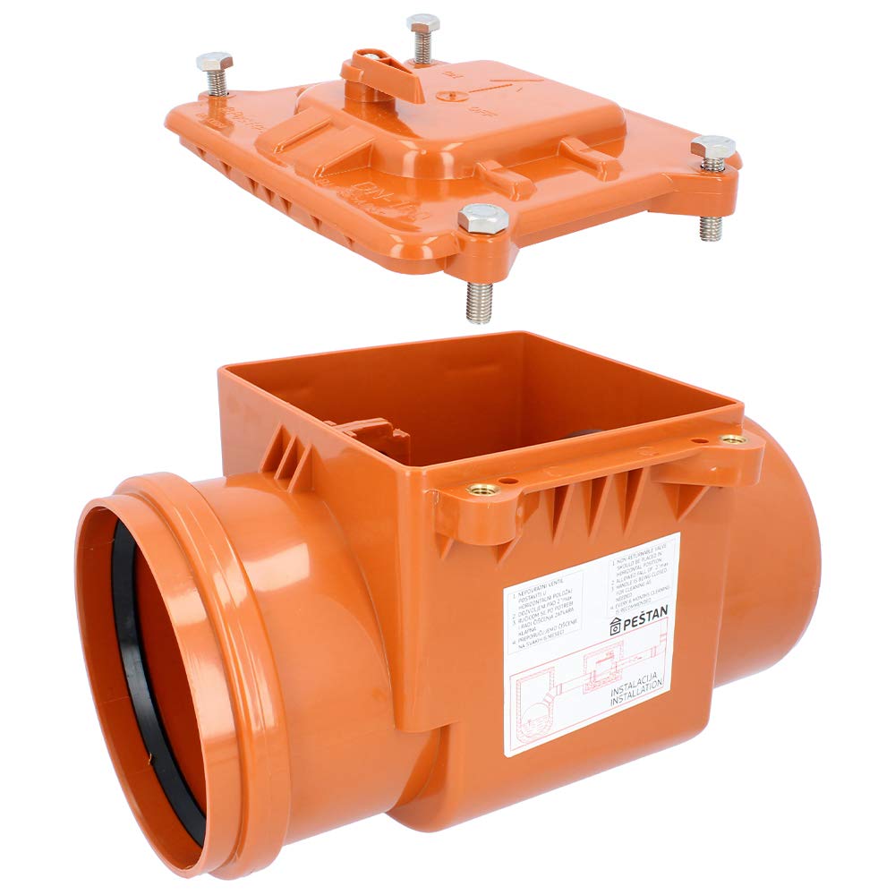 PEŠTAN - Tapón antirretorno Ø DN 200, color naranja