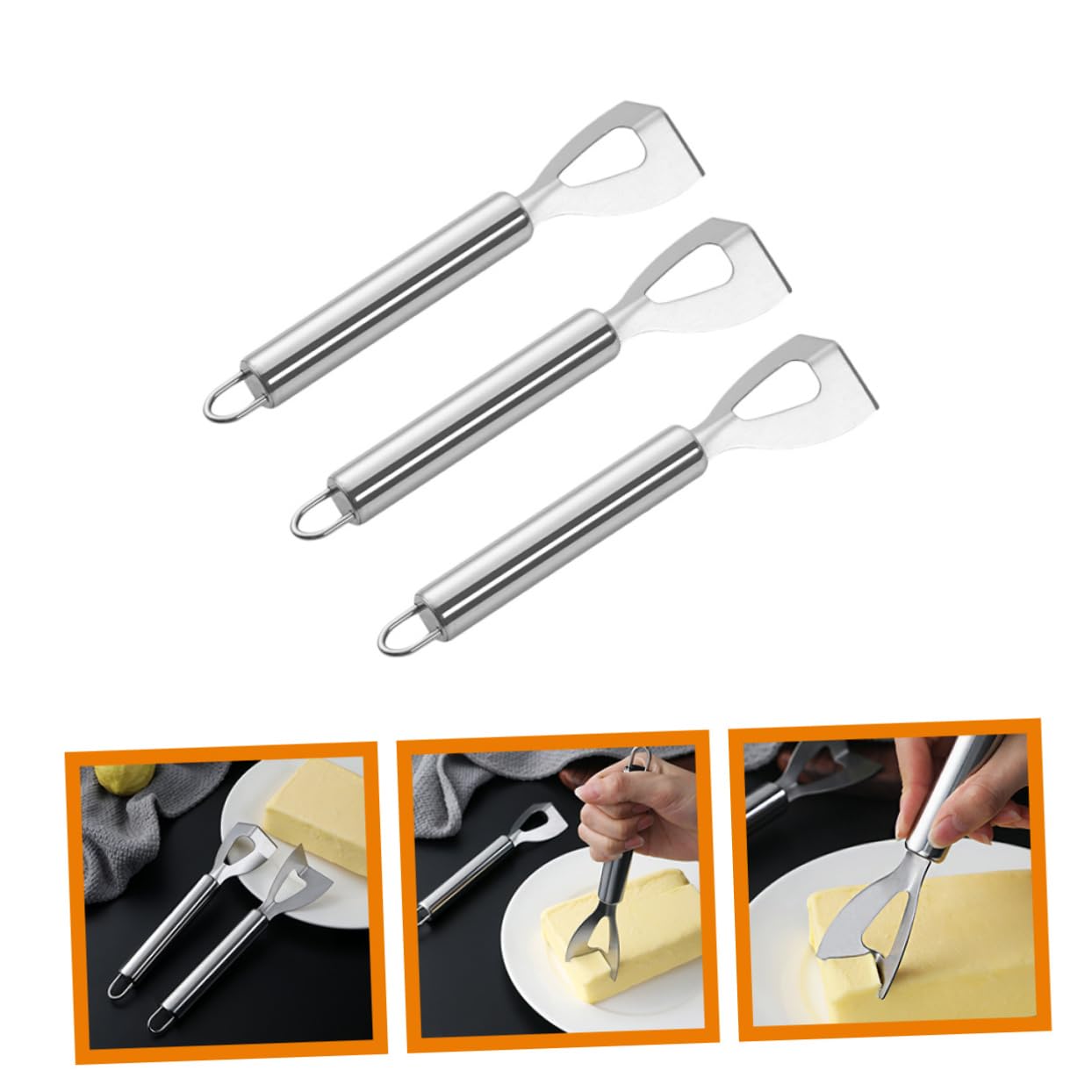 STOBAZA Butter Slicer Cheese Cutting Tool Cheese Block Slicer Metal Butter Cutters Kitchen Accessory Versatile