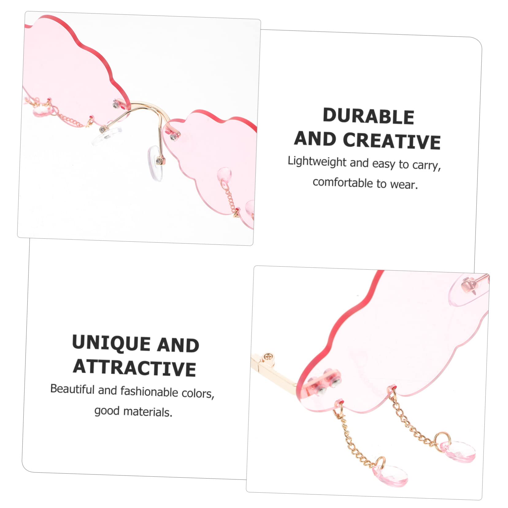 Holibanna Funny Cloud Sunglasses for Women Oversized Rimless Glasses for Girls Polarized Sunglasses Women's