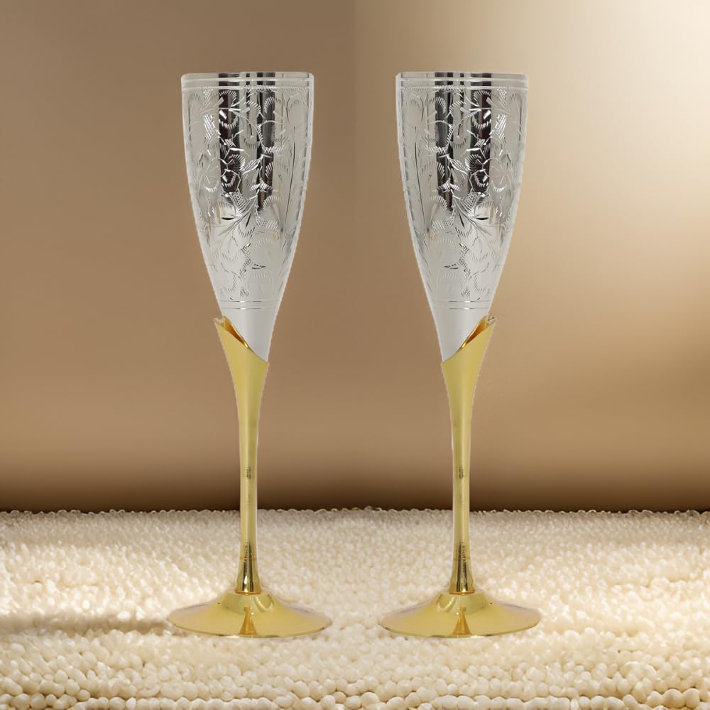 German Silver Wine Glasses - Gift Set with Velvet Box -2