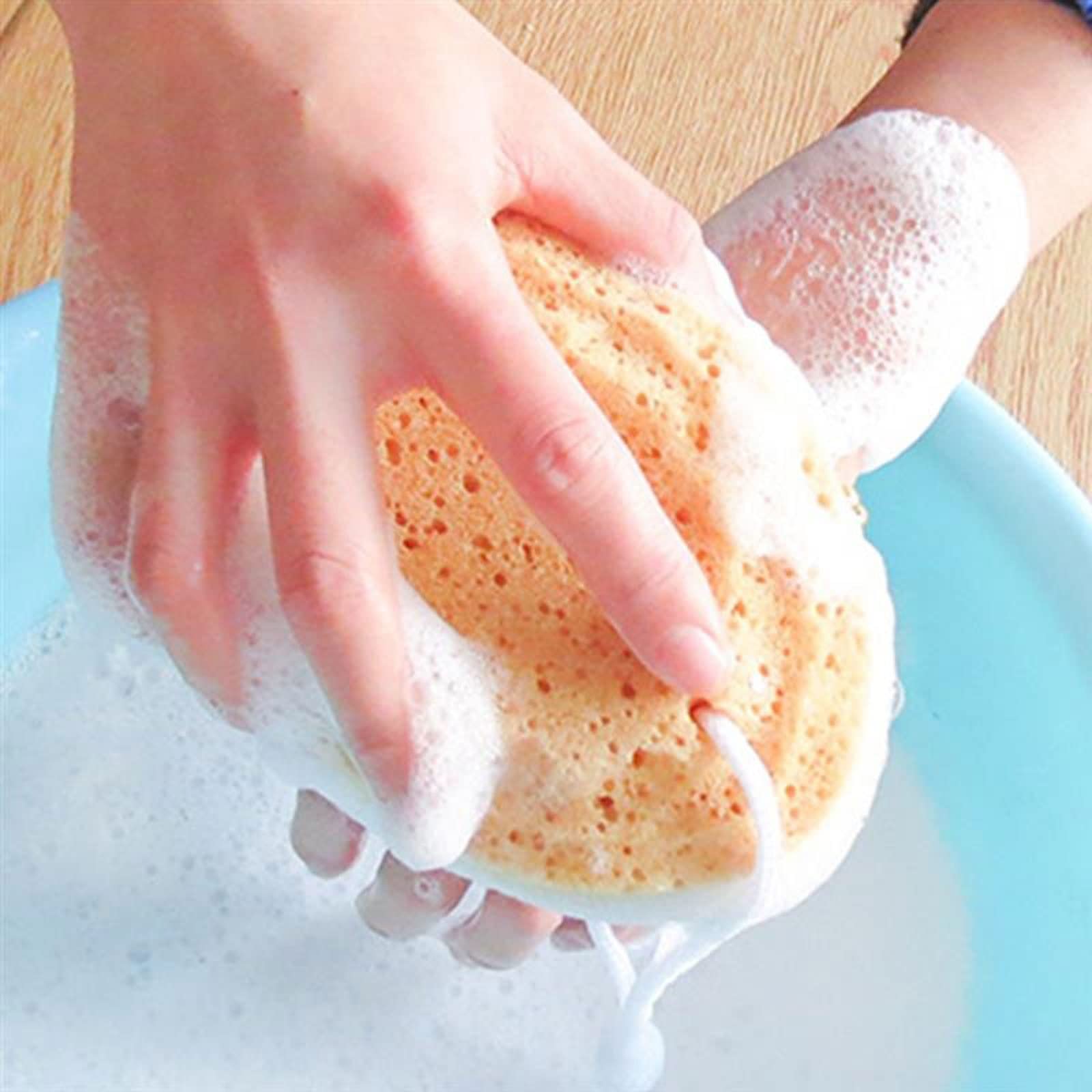 Esponja de Cepillado en seco, esponjas de baño for Ducha, Cuerpo Natural, Exfoliante, Panal de Abeja, mar, bebé, Algas Marinas, Suave baño, sensación de Lana, esponjas