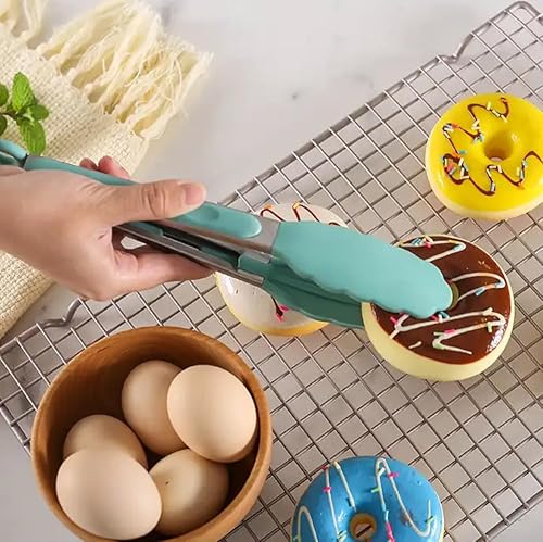 Miniatura 4 de The Epicurean Cook Juego de 34 utensilios de cocina de silicona antiadherente con soporte, aislamiento resistente, mango de madera, resistente al