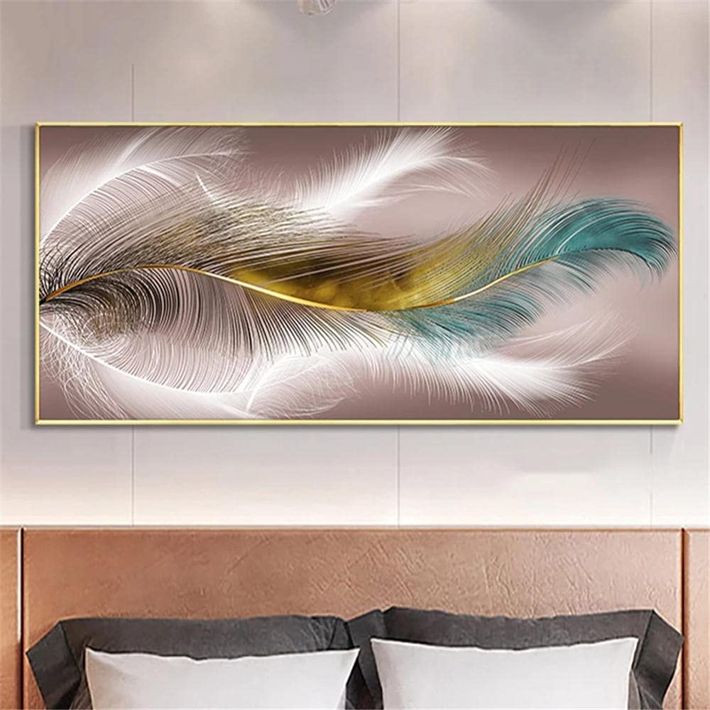 Kit broderie diamant 5D plume abstraite, cadeau créatif pour adultes